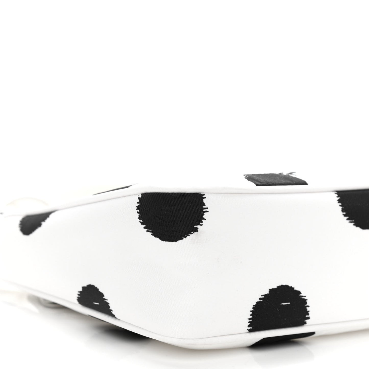 Tessuto Nylon Polka-Dot Mini Re-Edition 2000 Bag White Black