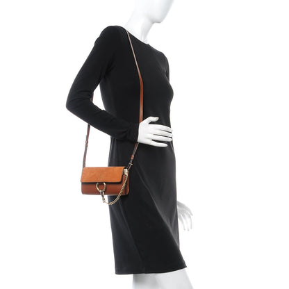 Chloe Suede Calfskin Mini Faye Shoulder Bag Tobacco 2 of 9