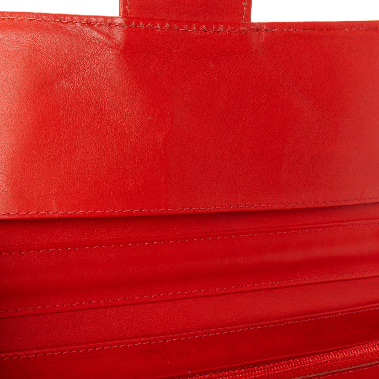 Patent Calfskin Quilted Brilliant East West Flap Clutch Red