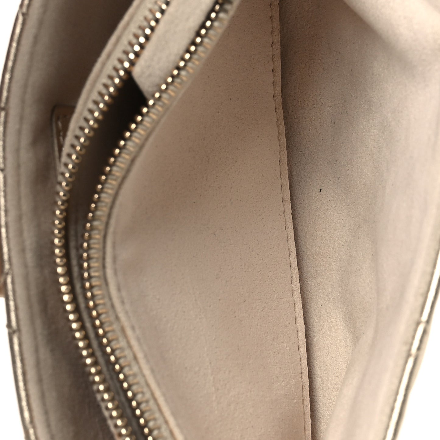 Metallic Lambskin Quilted Mini Phone Holder Clutch Light Gold