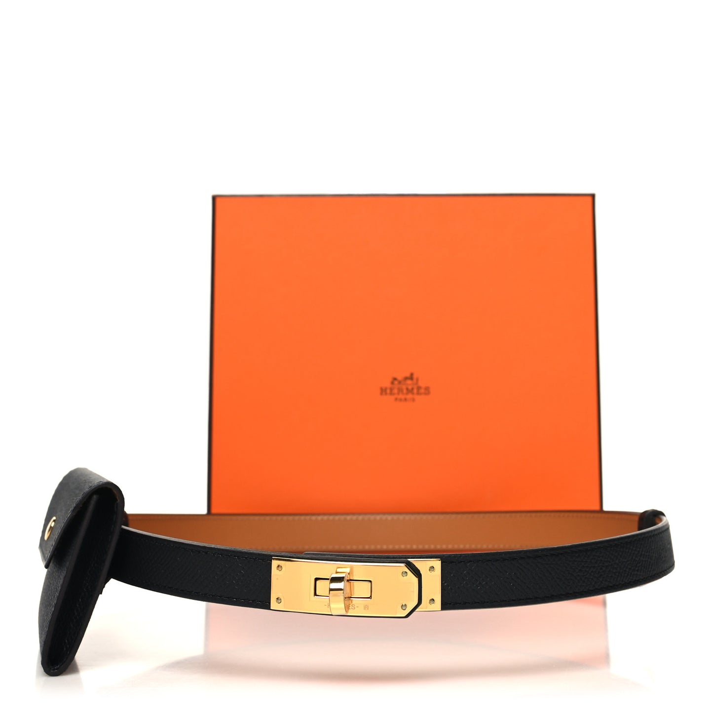 Epsom Kelly Pocket Belt Black