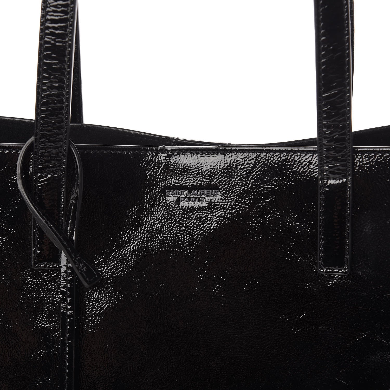 Saint Laurent Patent Calfskin Large Shopping Tote Black 10 of 11