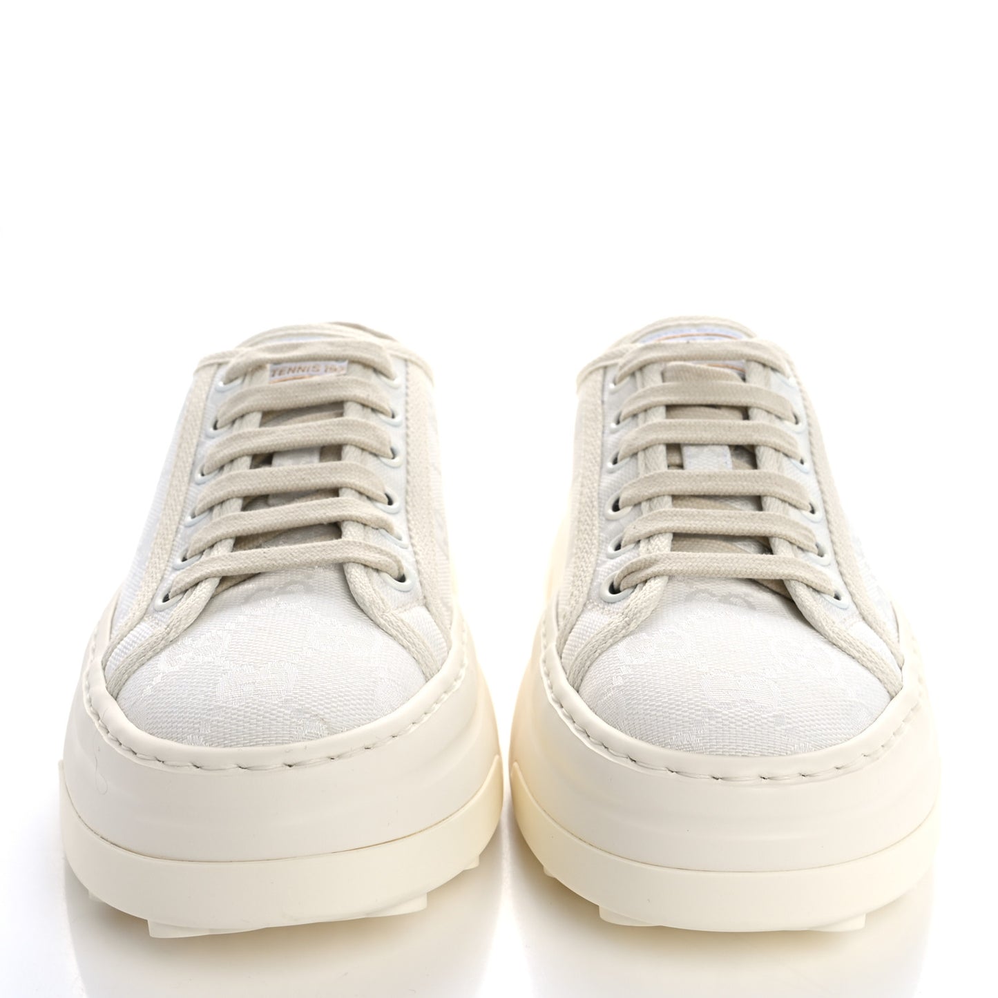 GG Monogram Womens 1977 Tennis Platform 52mm Sneakers 35 Great White Mystic White