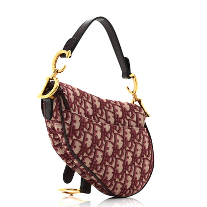 Christian Dior Oblique Mini Saddle Bag Burgundy 3 of 10