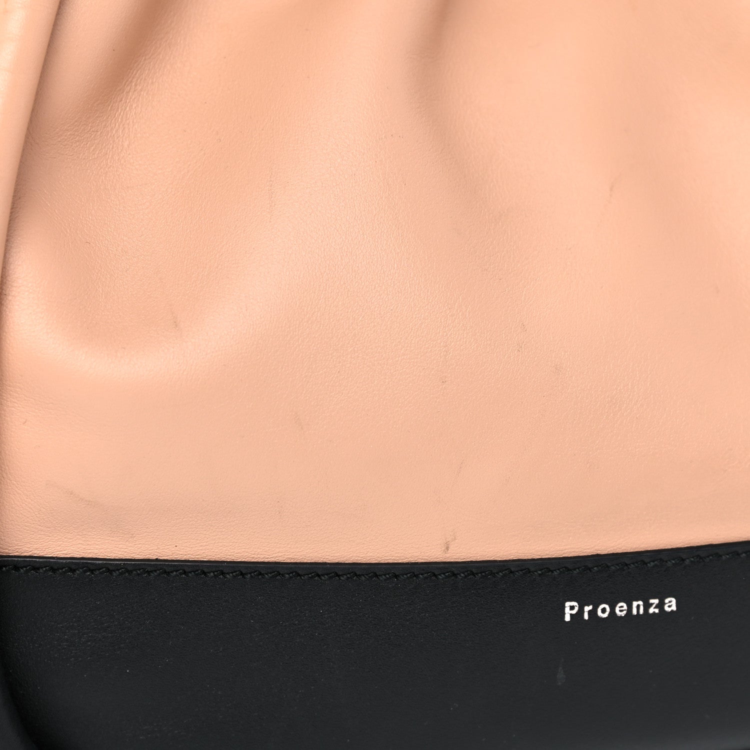 Proenza Schouler Calfskin Two Tone Ruched Tote Beige Black 15 of 16
