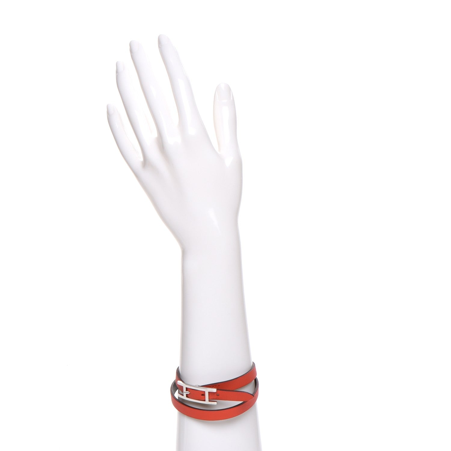 Hermes Swift Chamonix Behapi Double Tour Reversible Bracelet L Capucine Chocolate 2 of 8