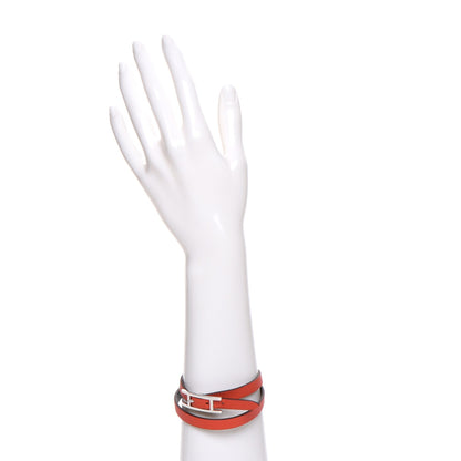 Hermes Swift Chamonix Behapi Double Tour Reversible Bracelet L Capucine Chocolate 2 of 8
