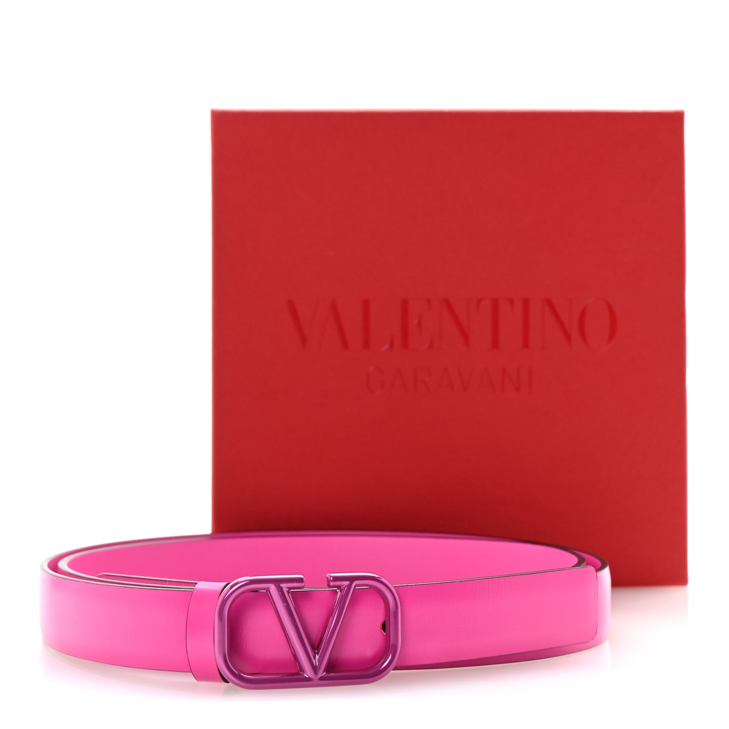Calfskin VLogo 20mm Belt 85 34 Pink PP