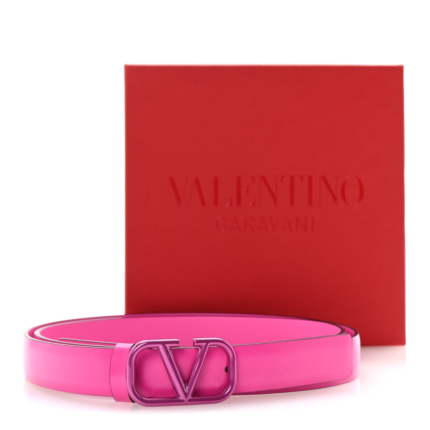 Valentino Garavani Calfskin VLogo 20mm Belt 85 34 Pink PP 6 of 6