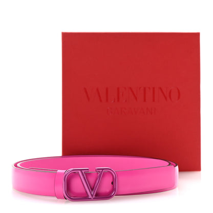 Valentino Garavani Calfskin VLogo 20mm Belt 85 34 Pink PP 6 of 6