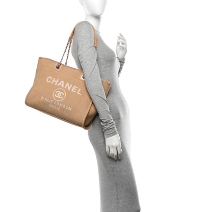 Chanel Mixed Fibers Small Deauville Tote Beige 2 of 11