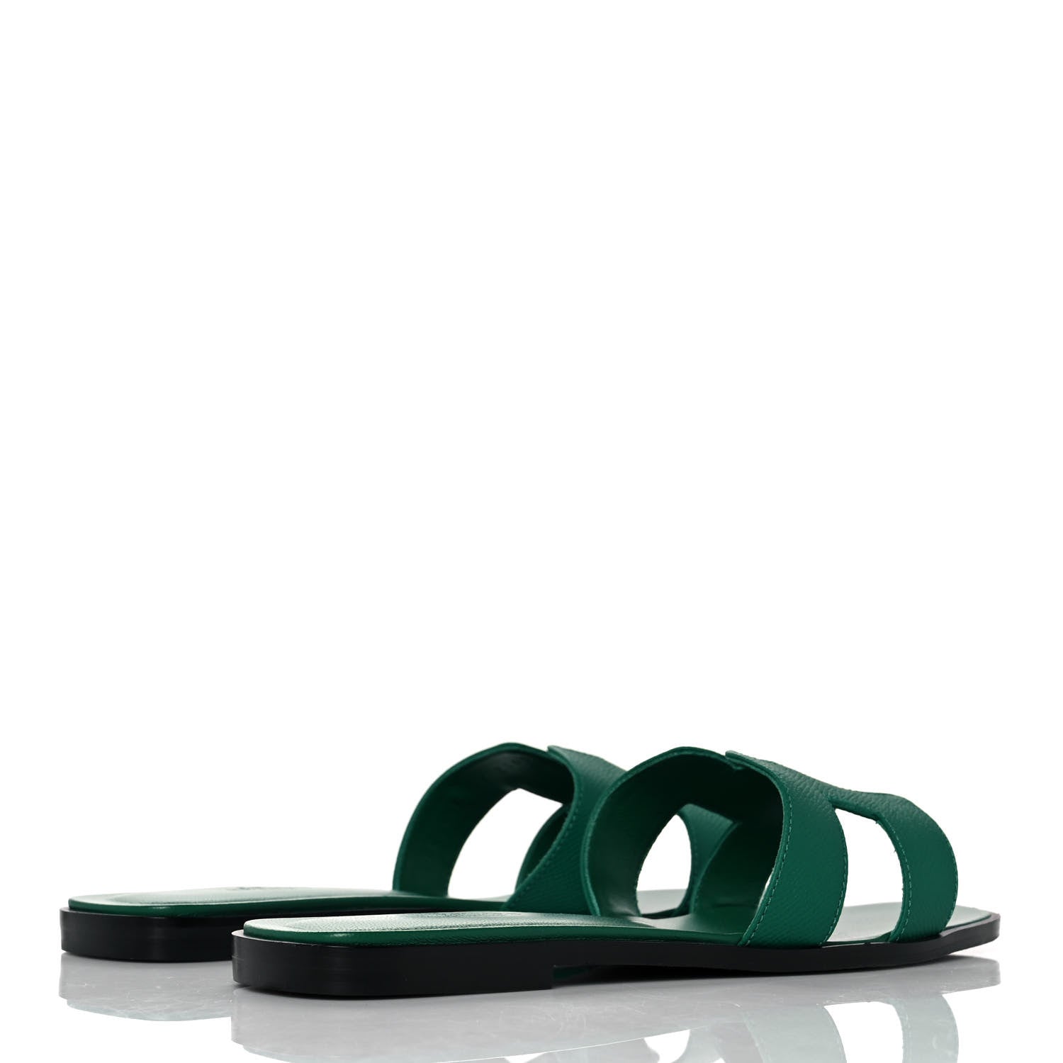 Hermes Epsom Oran Sandals 40.5 Vert Emeraude 4 of 18