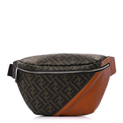 Fendi Glazed Fabric Vitello King FF 1974 Diagonal Belt Bag Tobacco Moro Cuoio 1 of 11