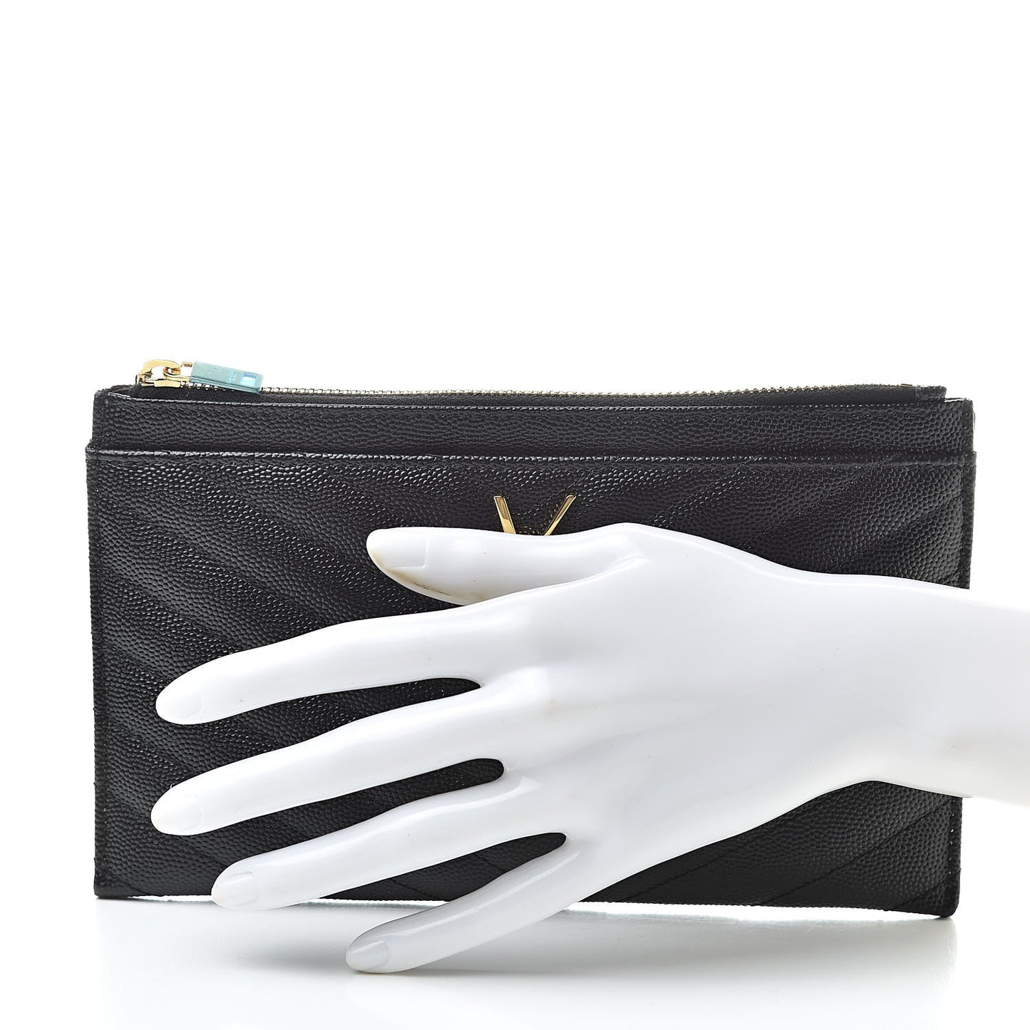 Grain De Poudre Chevron Monogram Bill Pouch Black