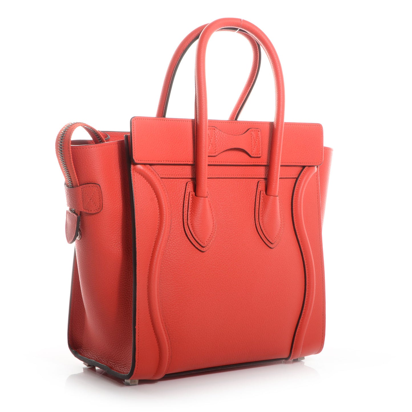 Drummed Leather Micro Luggage Vermillion