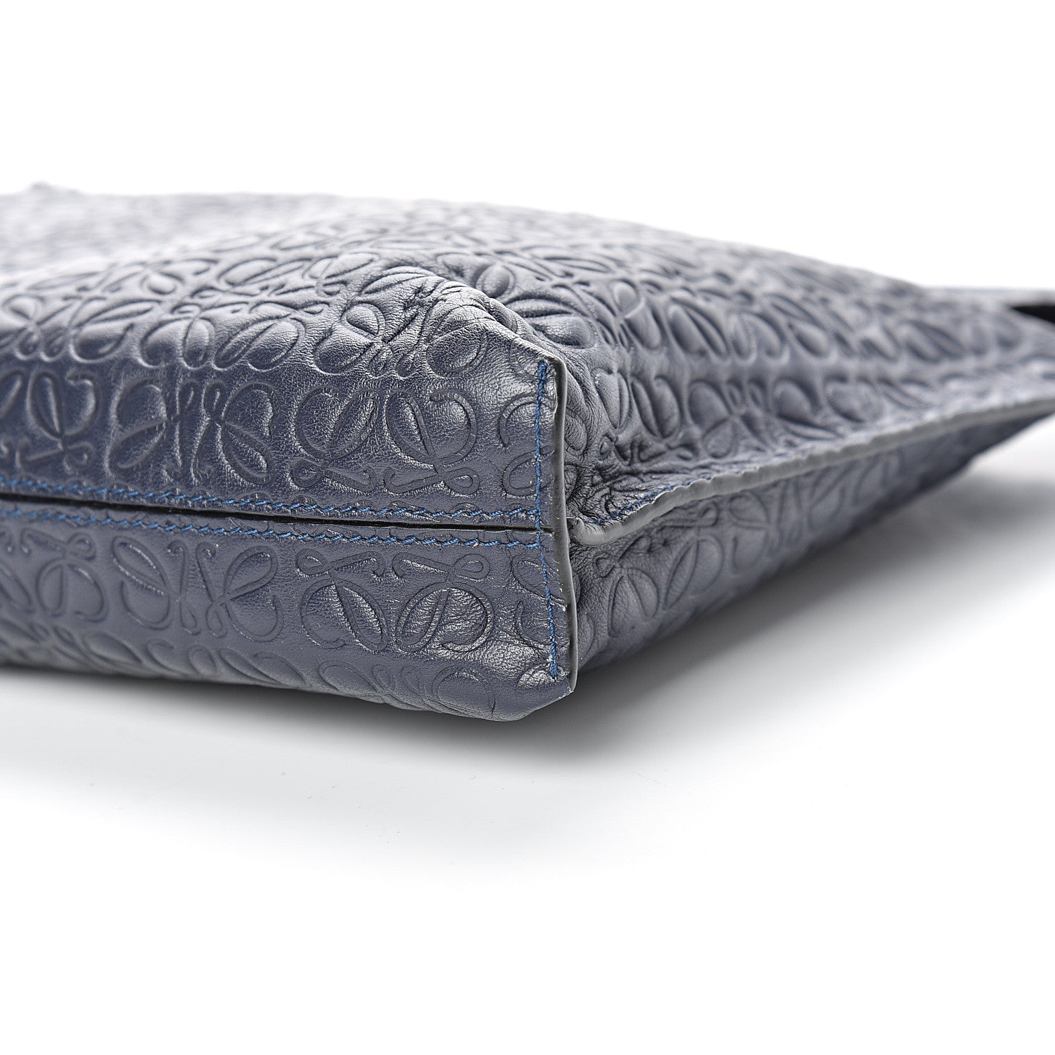 Loewe Calfskin Embossed Repeat T Pouch Navy 9 of 9