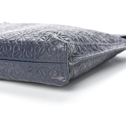 Loewe Calfskin Embossed Repeat T Pouch Navy 9 of 9