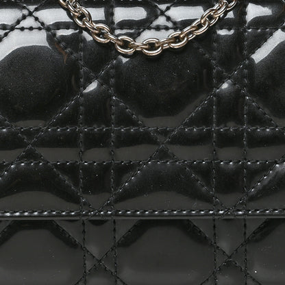 Christian Dior Patent Cannage Lady Dior Rendezvous Wallet On Chain Black Black 8 of 11