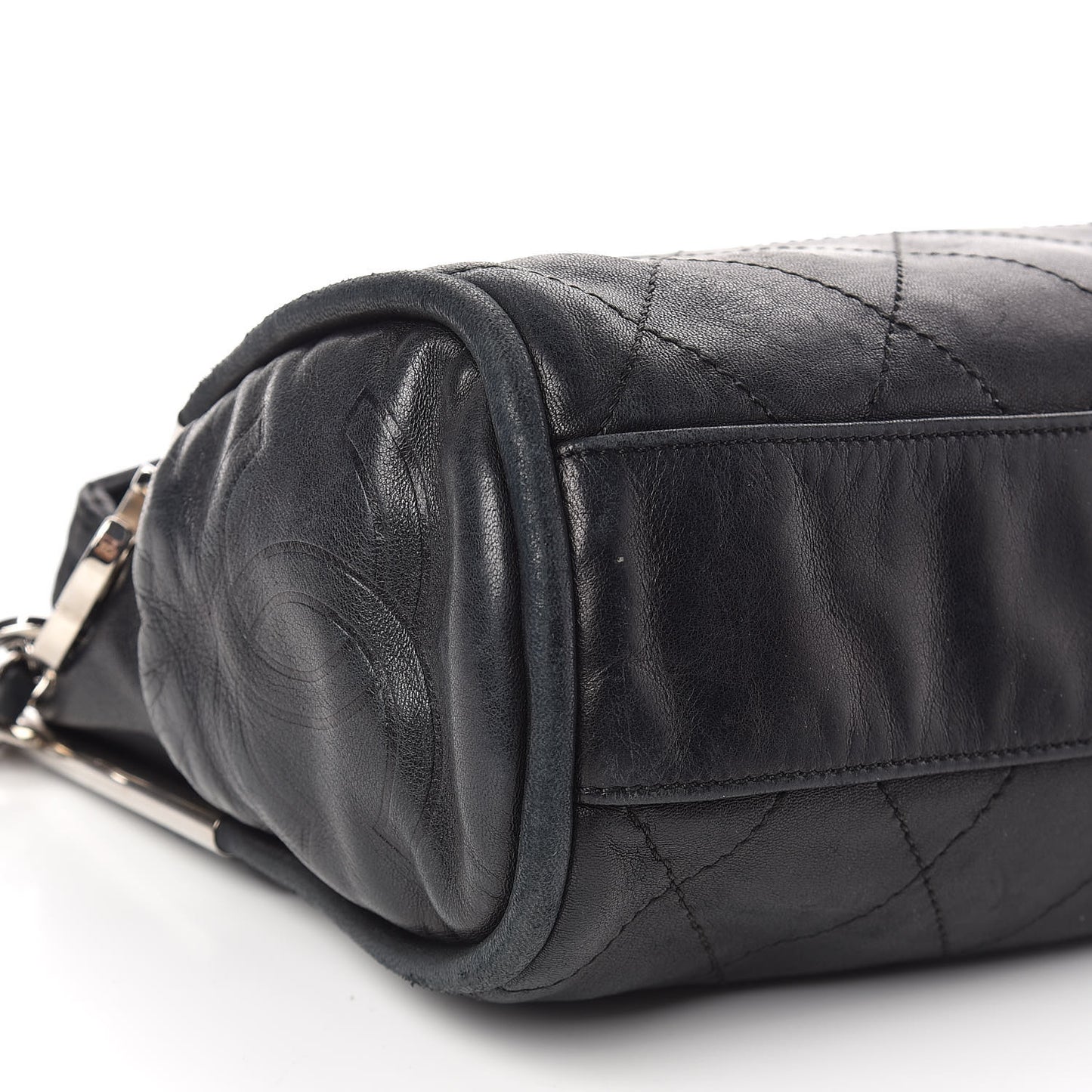 Lambskin Stitched Medium Ultimate Soft Tote Black