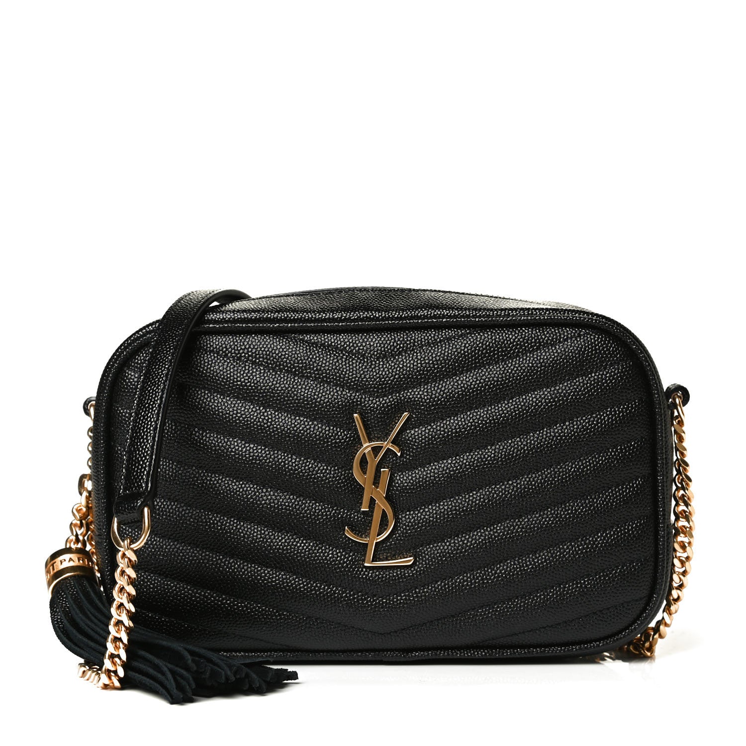 Saint Laurent Grain De Poudre Matelasse Monogram Mini Lou Camera Bag Black 1 of 10
