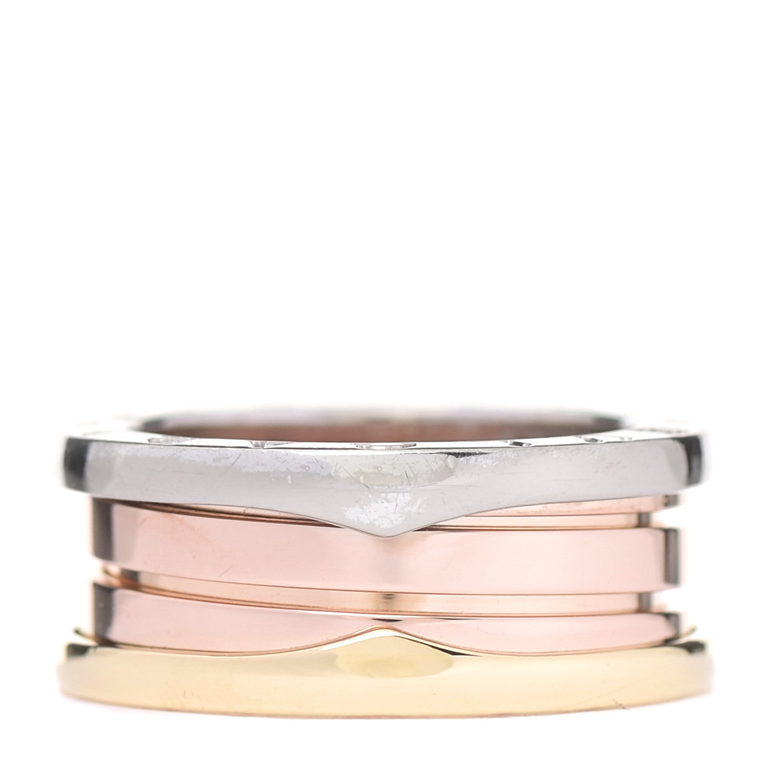 Bulgari 18K Rose White Yellow Gold B.Zero1 Three-Band Ring 52 6 3 of 6