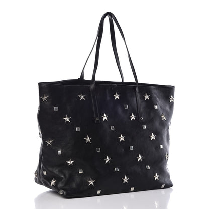 Jimmy Choo Calfskin Sasha Star and Square Studded Shopper Tote Black 3 of 8