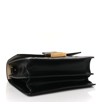 Fendi Vitello Liberty Bi-Color FF 1974 Embossed Small Kan U Shoulder Bag Maya Black 4 of 9