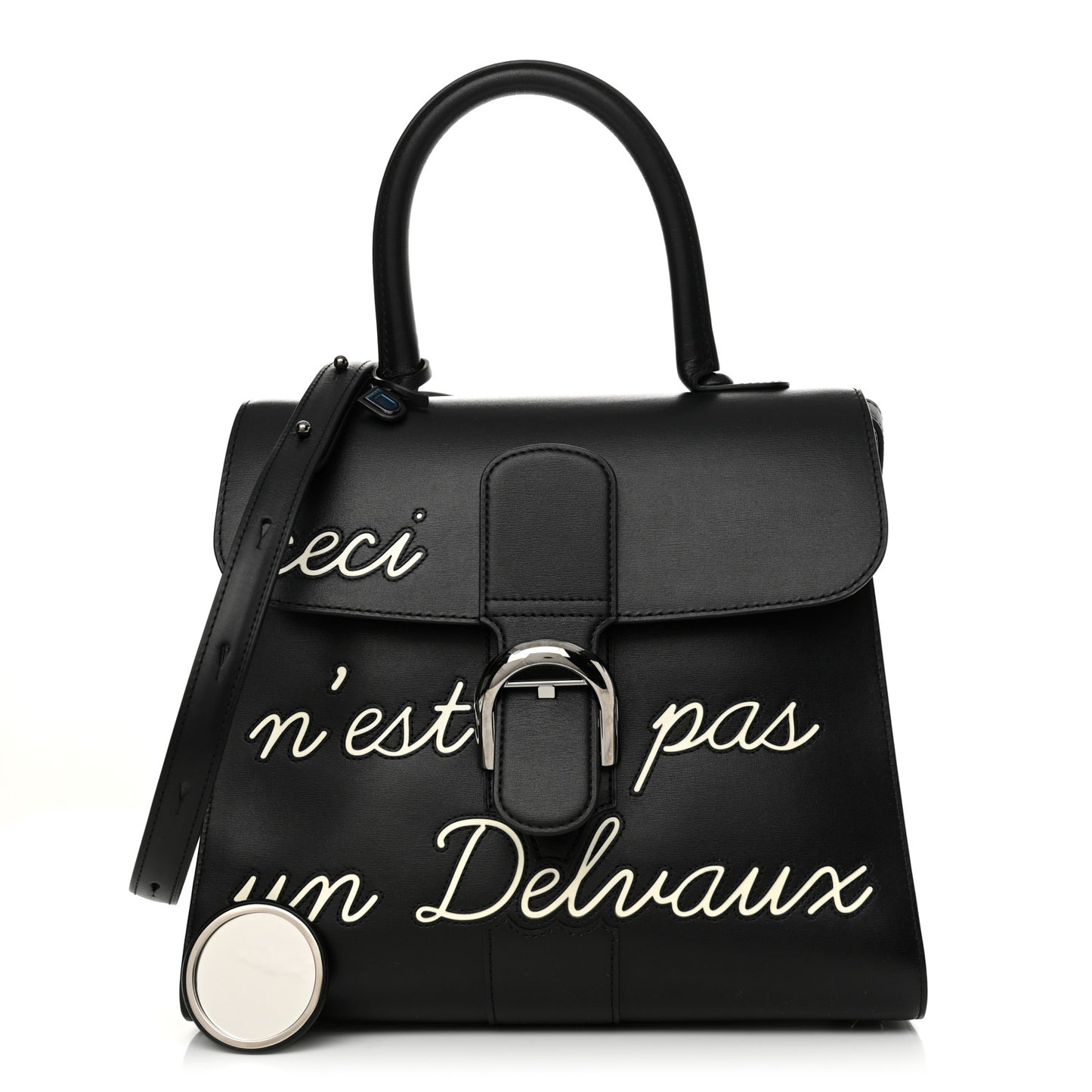 Calfskin MM L'Humour Brillant Satchel Black