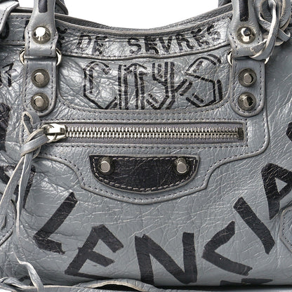 Balenciaga Agneau Arena Graffiti All Over Classic Silver Hardware S City Balenciaga Grey Black 9 of 12