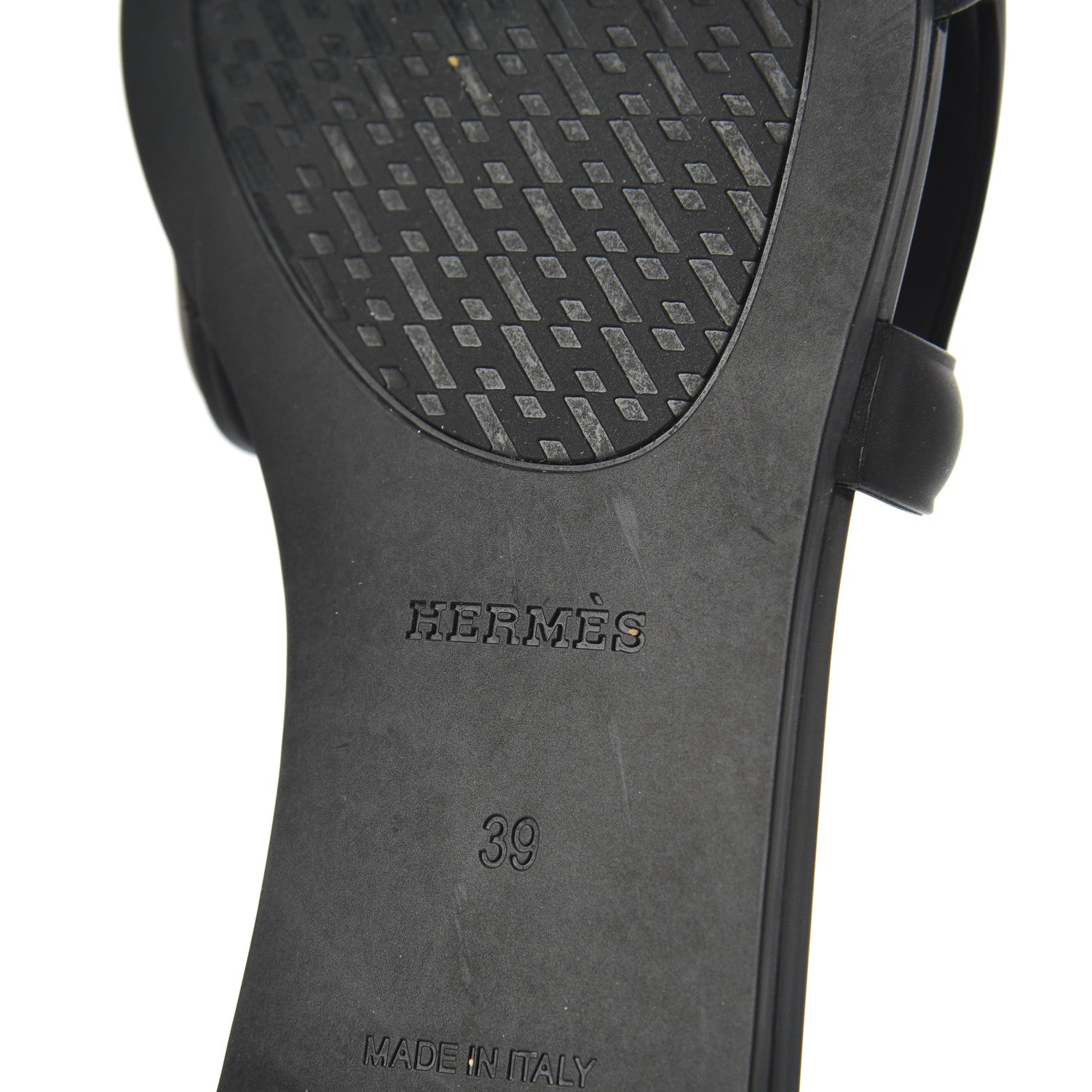 Hermes Rubber Aloha Sandals 39 Black 9 of 15