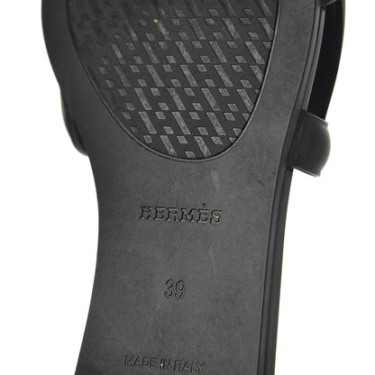 Hermes Rubber Aloha Sandals 39 Black 9 of 15
