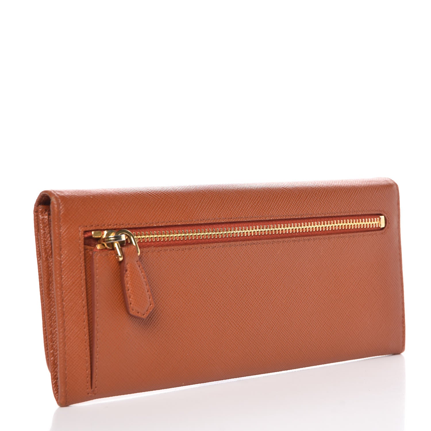 Prada Saffiano Metal Continental Flap Wallet Rame 3 of 7