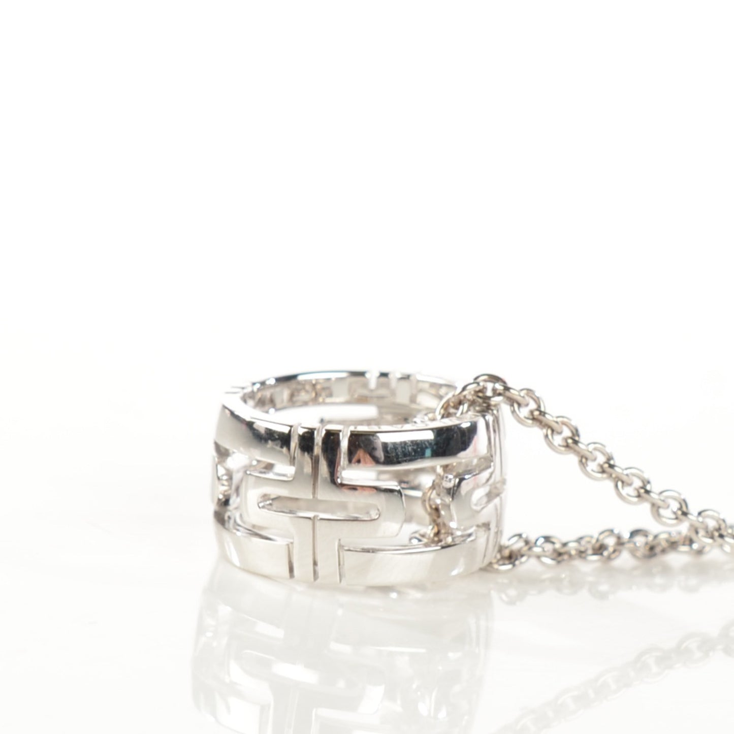 18K White Gold Parentesi Pendant Necklace