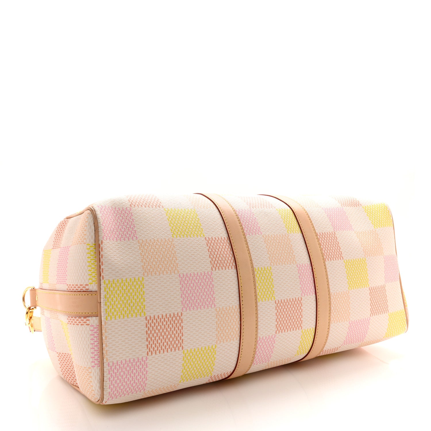 Louis Vuitton LOUIS VUITTON Calfskin Damier Keepall Bandouliere 45 Peach 3 of 14