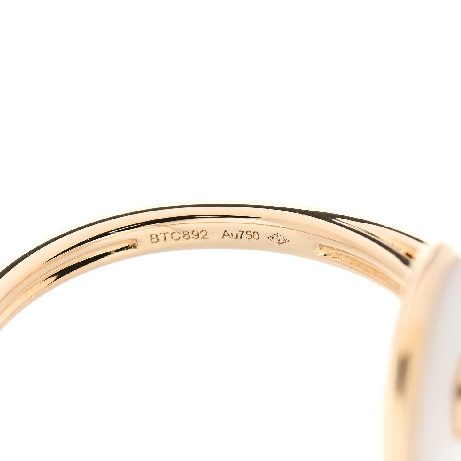 Cartier 18K Yellow Gold Diamond Mother of Pearl Amulette de Cartier Ring 51 5.75 5 of 6