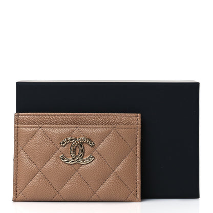 Chanel Caviar Quilted Multi Chain Card Holder Beige 10 of 10