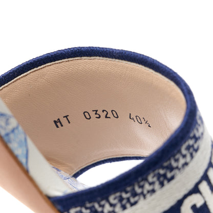 Christian Dior Canvas Around The World Embroidered Dway 40mm Slide Sandals 40.5 White Multicolor 8 of 9