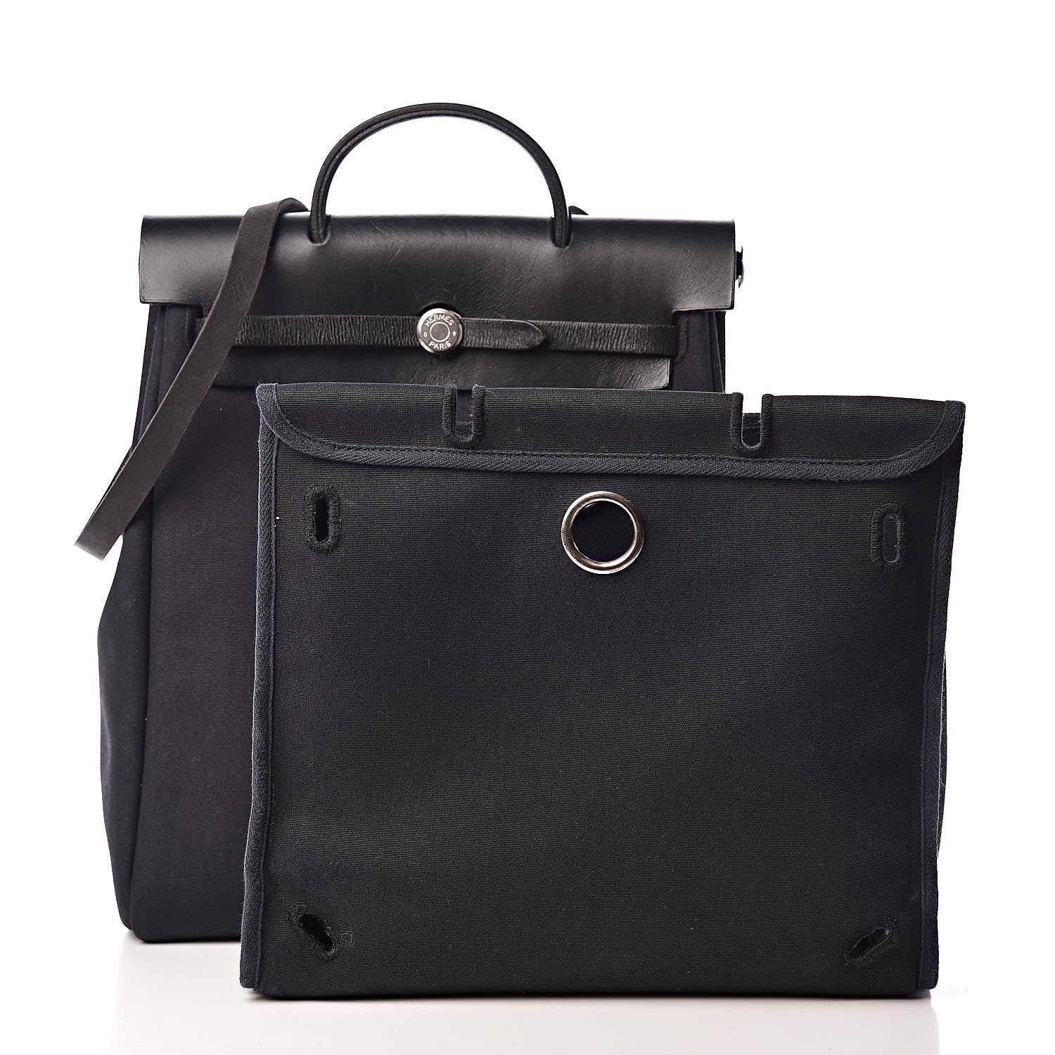 Hermes Military Toile Vache Hunter Herbag PM 31 Black 6 of 24