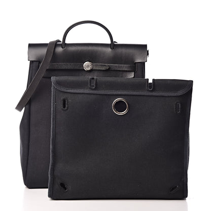 Hermes Military Toile Vache Hunter Herbag PM 31 Black 6 of 24