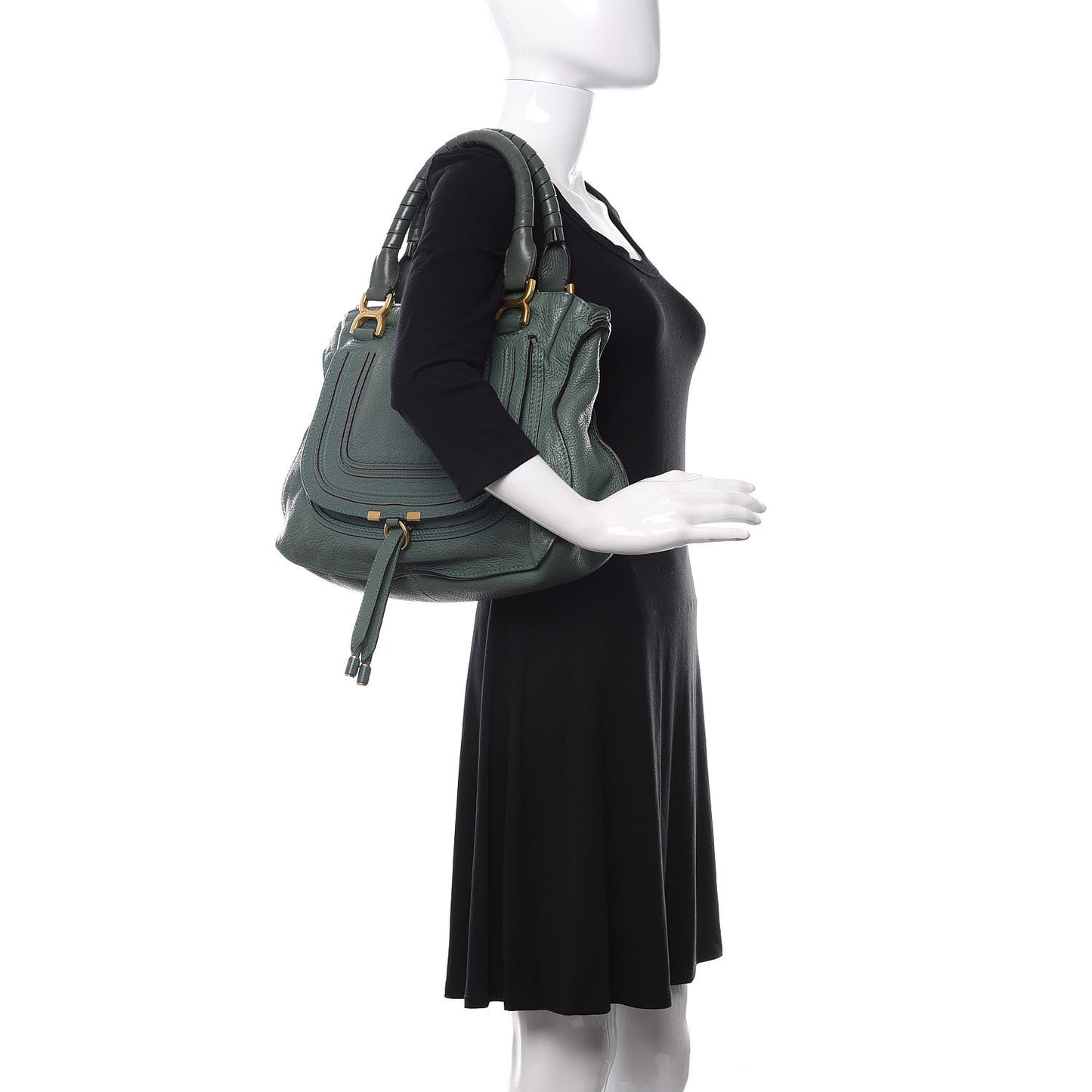 Calfskin Medium Marcie Satchel Eucalyptus