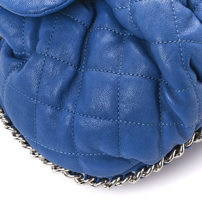 Chanel Washed Lambskin Quilted Medium Chain Around Messenger Blue 10 of 12