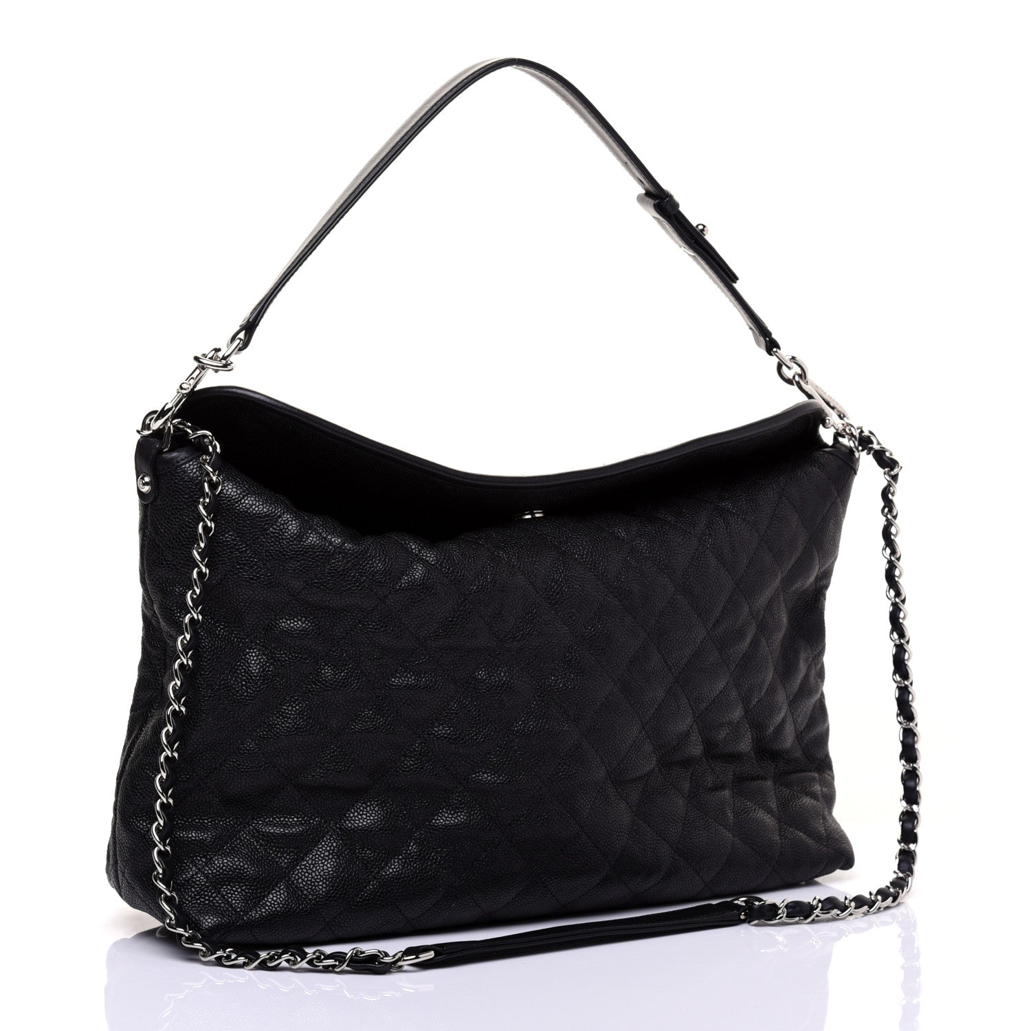 Chanel Caviar Quilted French Riviera Hobo Black 4 of 11