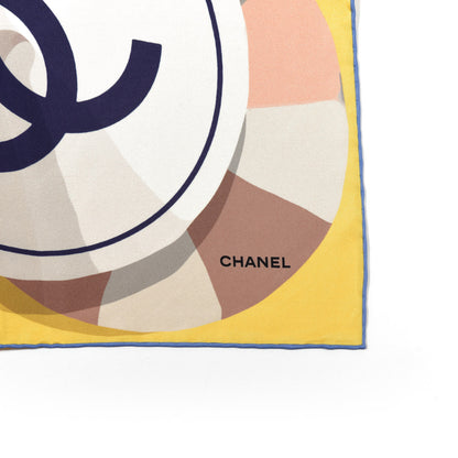 Chanel Silk Square Scarf Yellow 3 of 3
