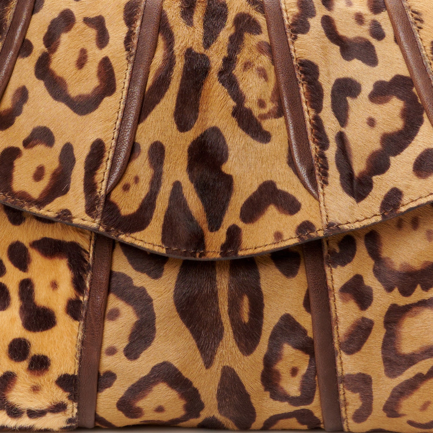 Valentino Garavani Calf Hair Leopard Print Bow Shoulder Bag Brown 7 of 9