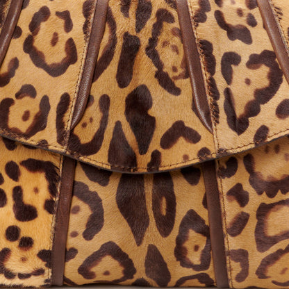 Valentino Garavani Calf Hair Leopard Print Bow Shoulder Bag Brown 7 of 9