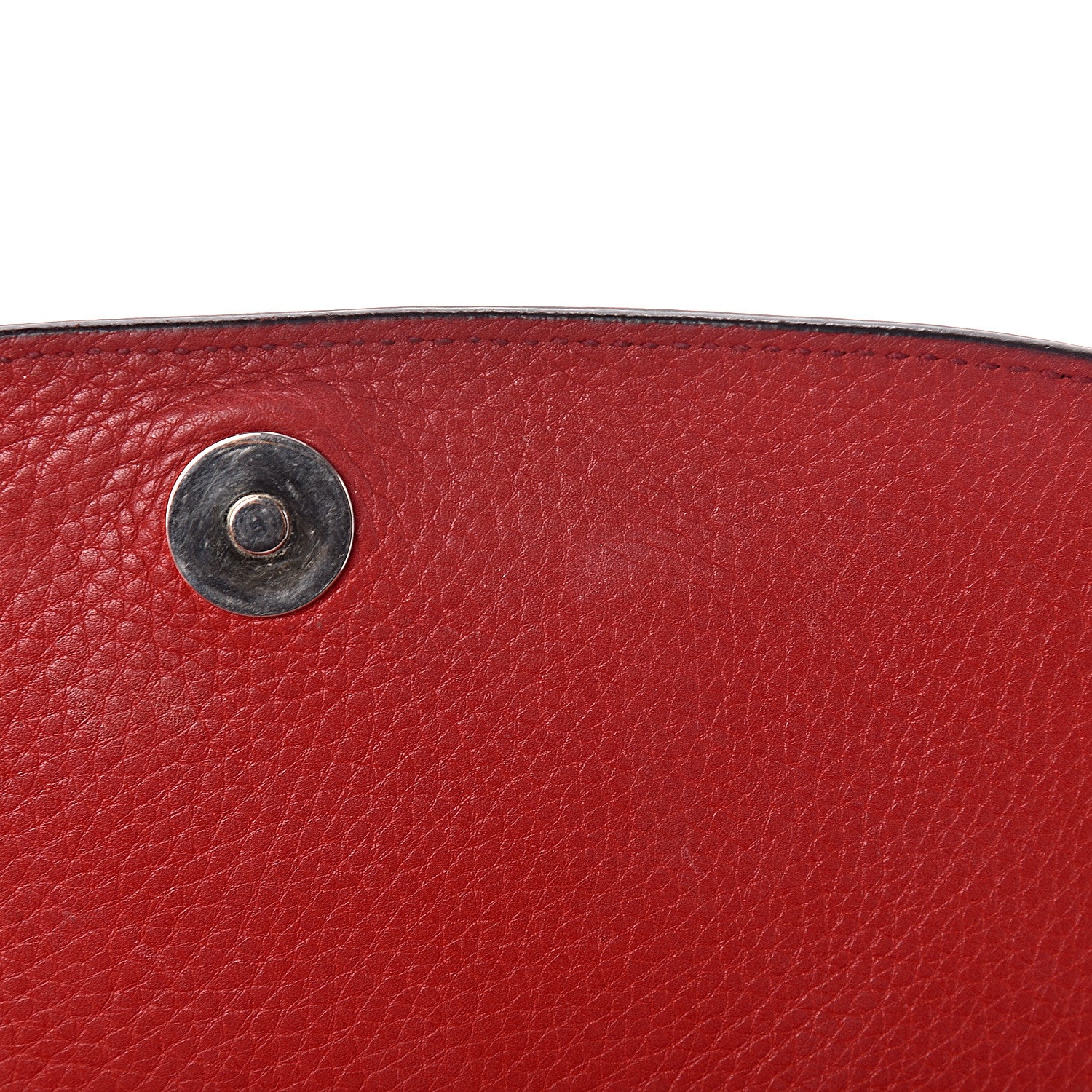 Gucci Pebbled Calfskin Medium Soho Flap Crossbody Tabasco Red 13 of 24