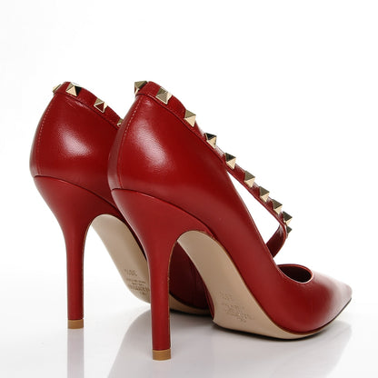 Valentino Garavani Nappa Rockstud Cross Strap D'Orsay 105mm Pumps 36.5 Rosso Valentino 4 of 8