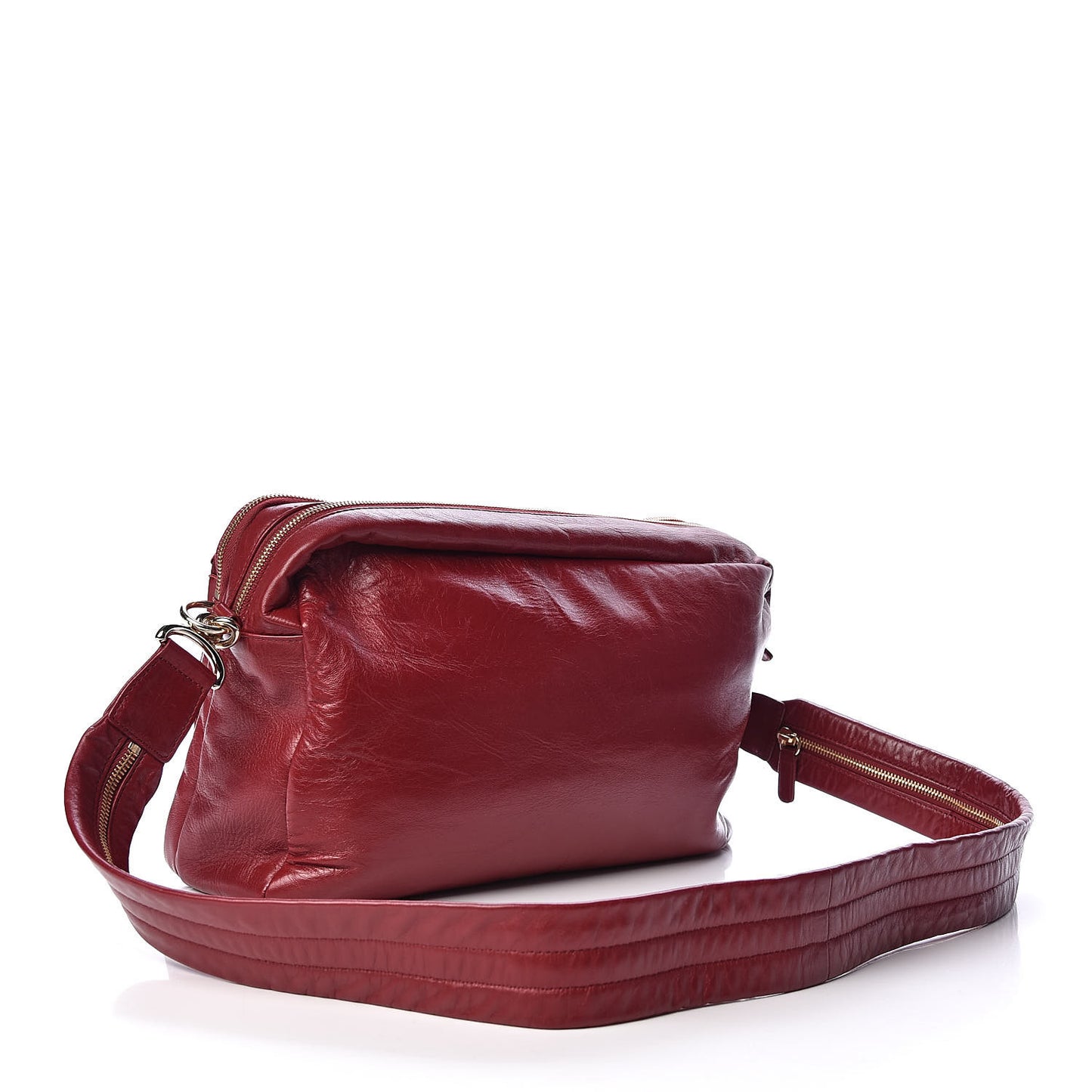 Lambskin Jersey Scales Camera Case Bordeaux