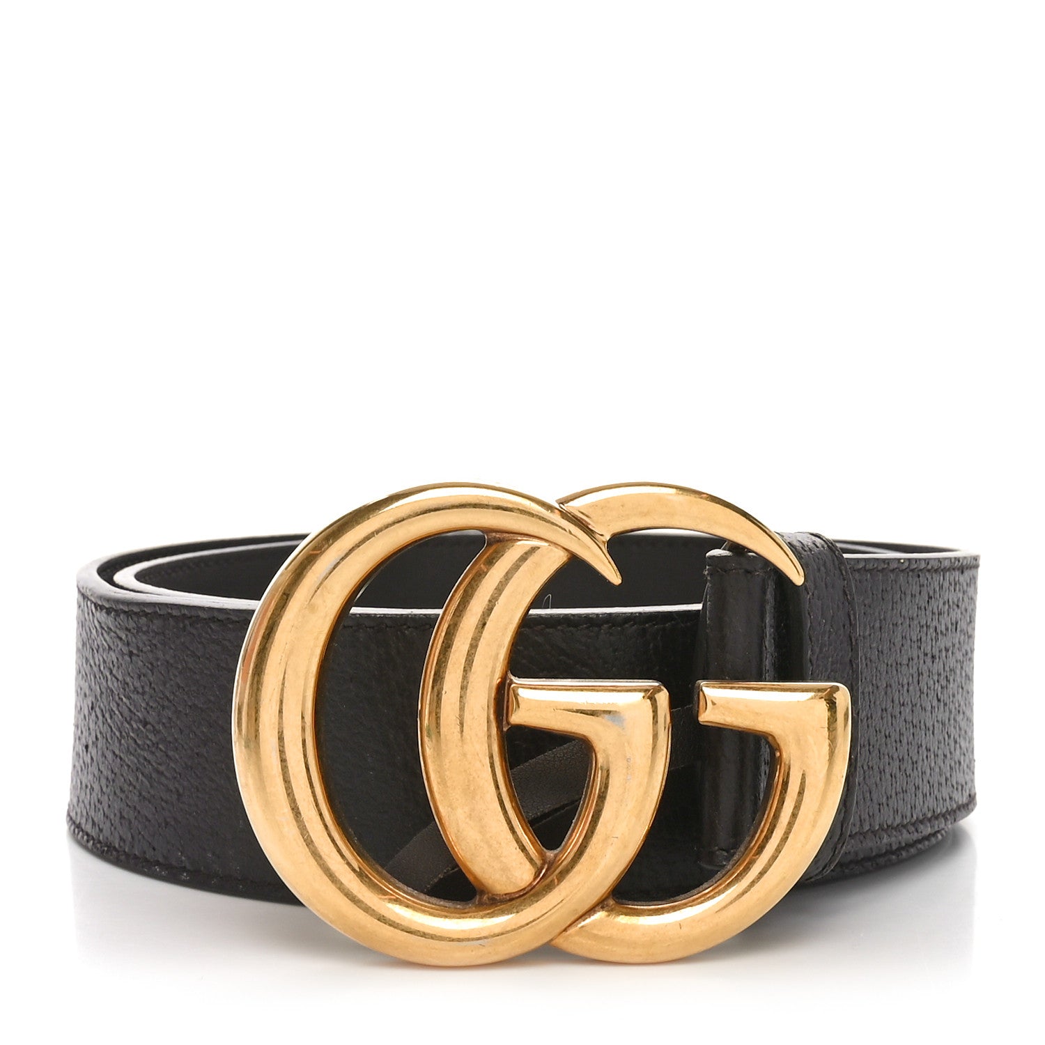 Gucci Textured Calfskin Double G 40mm Belt 80 32  Dark Cocoa 1 of 5