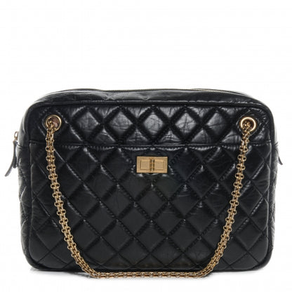Chanel Aged Calfskin Quilted Large Reissue Camera Case Black 1 of 8